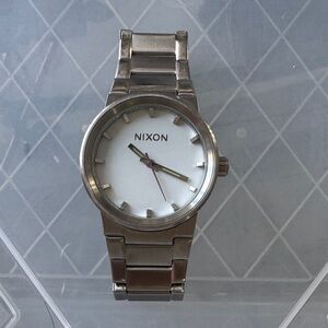Men’s Nixon Silver Timepiece with White Face